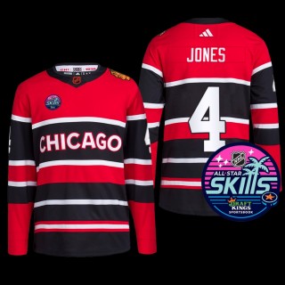 2023 NHL All-Star Skills Chicago Blackhawks Seth Jones Jersey Reverse Retro Black #4 Uniform