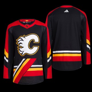 Men Calgary Flames Reverse Retro 2.0 2022 Black Authentic Primegreen Jersey Blank