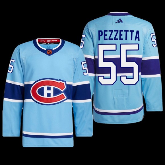 Michael Pezzetta Montreal Canadiens Authentic Primegreen Jersey 2022 Blue #55 Reverse Retro 2.0 Uniform