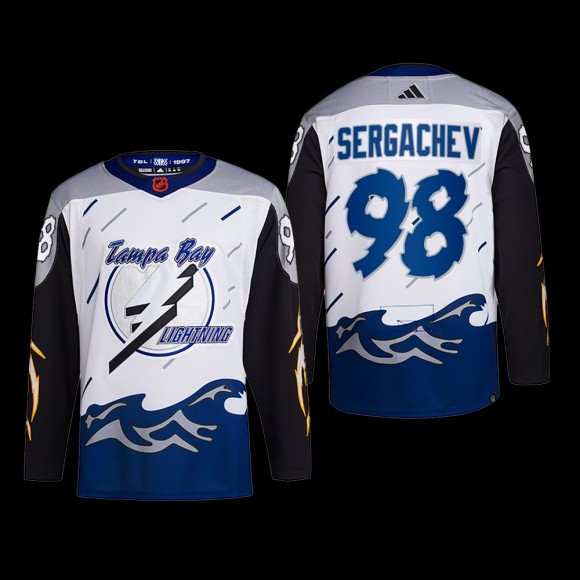Mikhail Sergachev Tampa Bay Lightning Authentic Primegreen Jersey 2022 White #98 Reverse Retro 2.0 Uniform