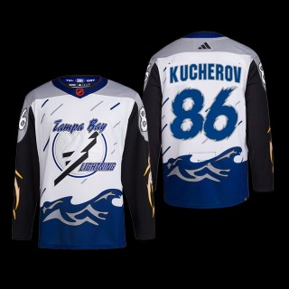 Nikita Kucherov Tampa Bay Lightning Authentic Primegreen Jersey 2022 White #86 Reverse Retro 2.0 Uniform