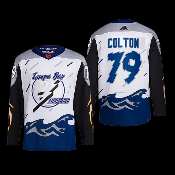 Ross Colton Tampa Bay Lightning Authentic Primegreen Jersey 2022 White #79 Reverse Retro 2.0 Uniform
