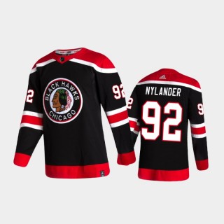 Chicago Blackhawks Alex Nylander #92 Reverse Retro 2020-21 Black Authentic Jersey
