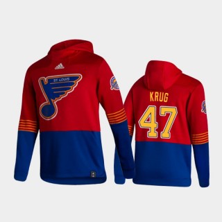 Men's St. Louis Blues Torey Krug #47 Authentic Pullover Special Edition 2021 Reverse Retro Red Hoodie