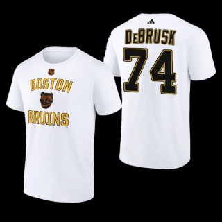 Boston Bruins Jake DeBrusk Reverse Retro 2.0 White #74 Wheelhouse T-Shirt
