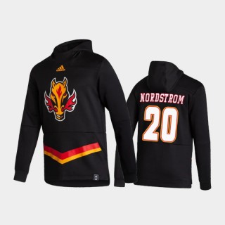 Men's Calgary Flames Joakim Nordstrom #20 Authentic Pullover Special Edition 2021 Reverse Retro Black Hoodie