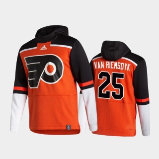 Men's Philadelphia Flyers James van Riemsdyk #25 Authentic Pullover Special Edition 2021 Reverse Retro Orange Hoodie