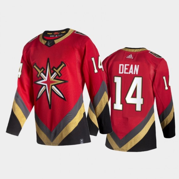 Men Vegas Golden Knights Zach Dean #14 2021 Reverse Retro Red 2021 NHL Draft Jersey