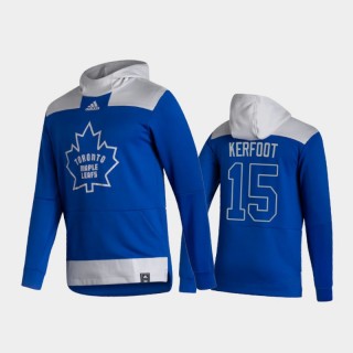 Men's Toronto Maple Leafs Alexander Kerfoot #15 Authentic Pullover Special Edition 2021 Reverse Retro Blue Hoodie