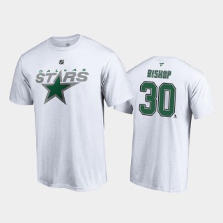 Men's Dallas Stars Ben Bishop #30 Special Edition Authentic Stack 2021 Reverse Retro White T-Shirt