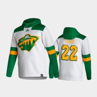 Men's Minnesota Wild Kevin Fiala #22 Authentic Pullover Special Edition 2021 Reverse Retro White Hoodie