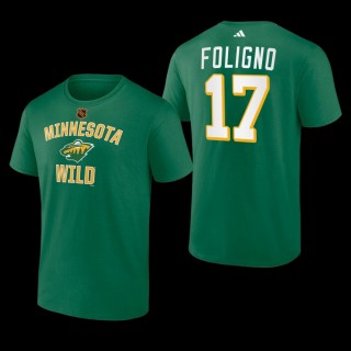 Marcus Foligno #17 Minnesota Wild Reverse Retro 2.0 Wheelhouse Green Men T-Shirt