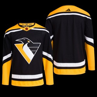 Men Pittsburgh Penguins Reverse Retro 2.0 2022 Black Authentic Primegreen Jersey Blank