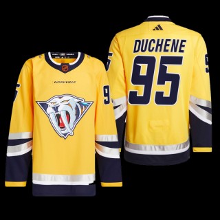 Matt Duchene Nashville Predators Authentic Primegreen Jersey 2022 Yellow #95 Reverse Retro 2.0 Uniform