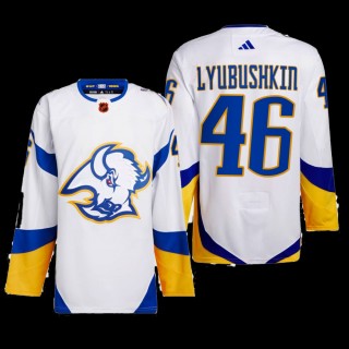 Reverse Retro 2.0 Buffalo Sabres Ilya Lyubushkin Jersey Authentic Primegreen White #46 Uniform