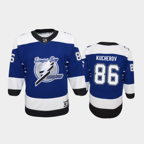 Youth Tampa Bay Lightning Nikita Kucherov #86 Reverse Retro 2020-21 Replica Blue Jersey