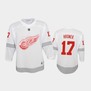 Youth Detroit Red Wings Filip Hronek #17 Reverse Retro 2020-21 Special Edition Replica White Jersey